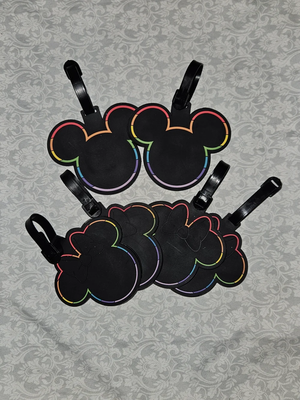 Mickey and Minnie Rainbow Luggage Tags - Set of 6